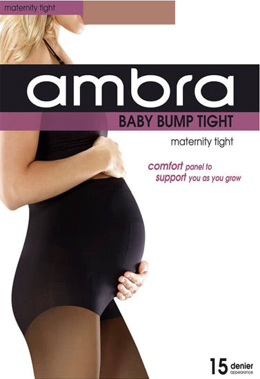 Ambra baby bump black tall 15 denier women pantyhose pack of 2, NikkiandNaomi