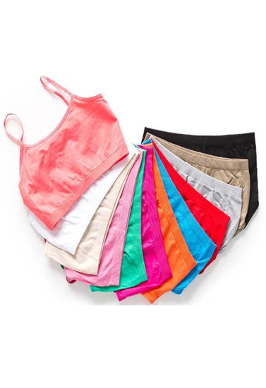 12 Essential Colorful Seamless Cami Bras,,NikkiandNaomi