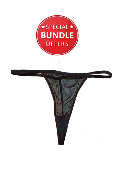 Black Transparent Seductive Thong, NikkiandNaomi