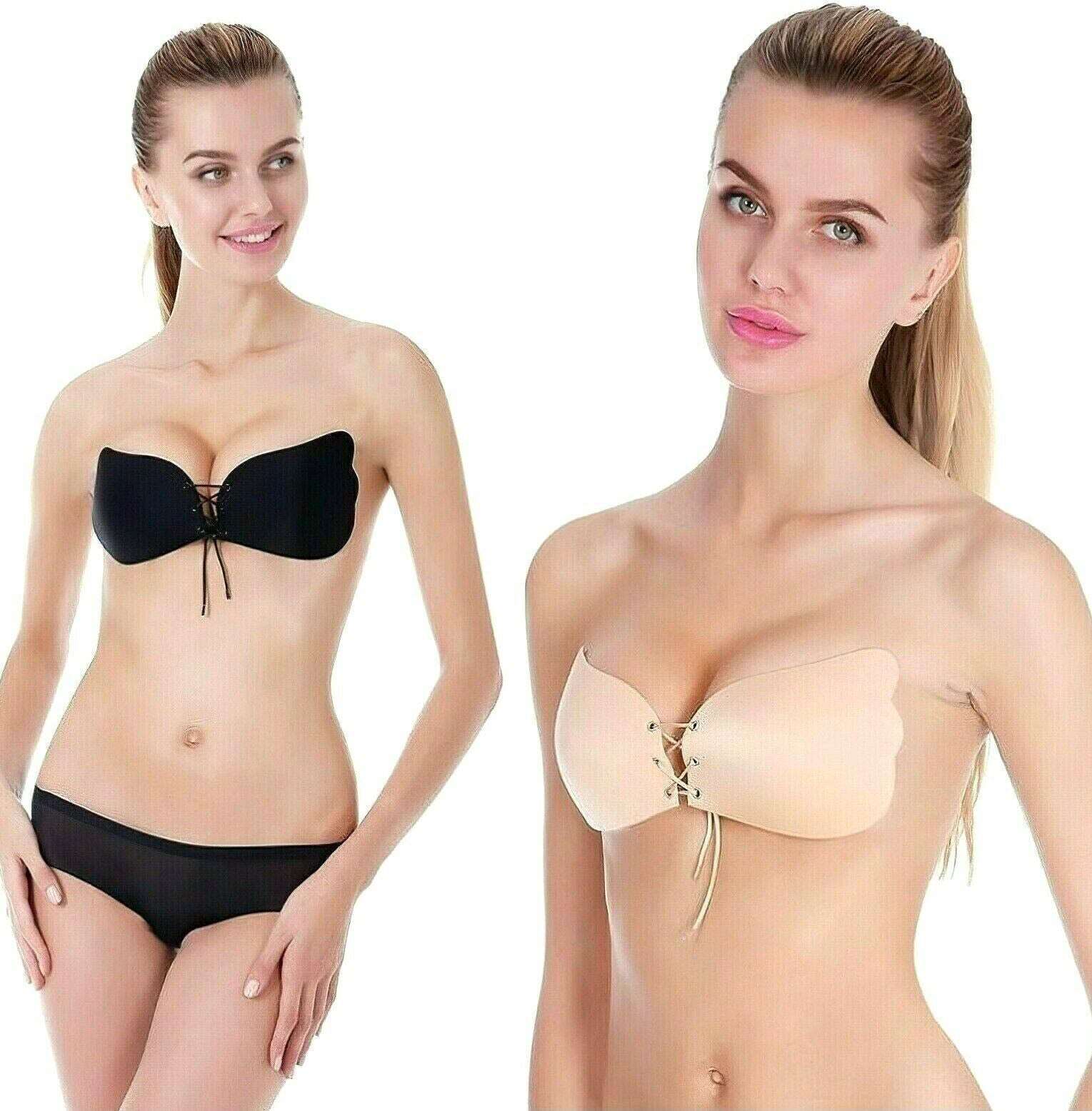 Non-Wired Padded Stick-On Push-Up Bra (Pack of 2), NikkiandNaomi
