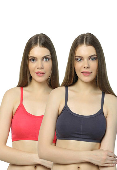 Cotton Cage Strap Back Sports Bra (pack of 2), NikkiandNaomi