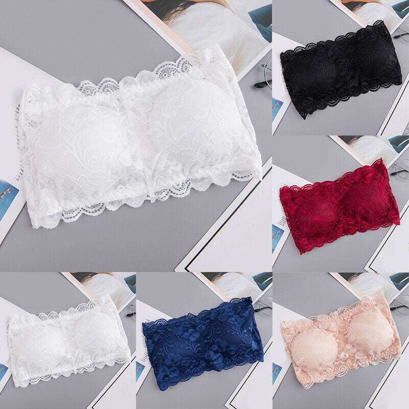 Sexy Lace Padded Tube Bra (Pack of 2), NikkiandNaomi