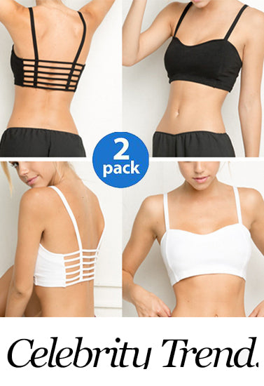 Sexy Celebrity Style Caged Sports Bra (Pack of 2), NikkiandNaomi