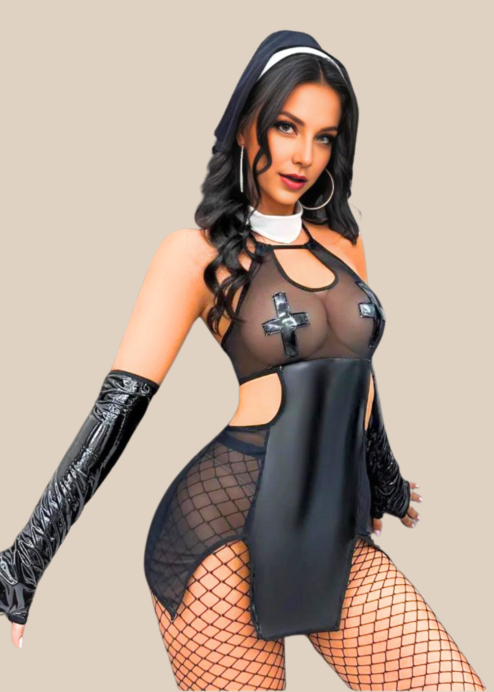 Fantasy Costume Women's Sexy Sheer Mesh Lingerie Set