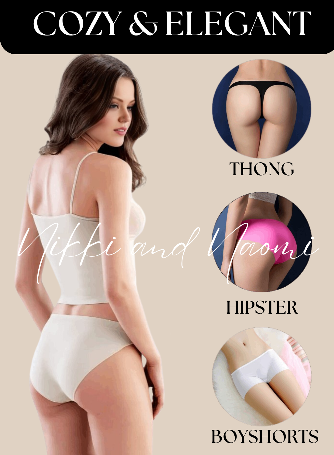Pair of 4 different stylish panties pack 
