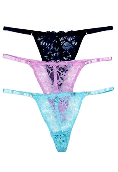 Women G-String Lace Underwear (pack of 3), NikkiandNaomi