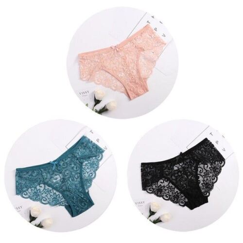 Women's Floral Bow Lace Panties (Pack of 3), NikkiandNaomi