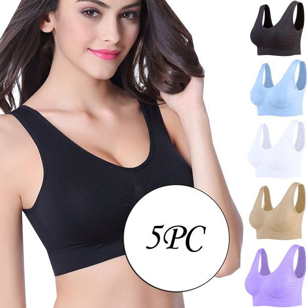 Medium impact Comfort Sports Bras (Pack of 5), NikkiandNaomi