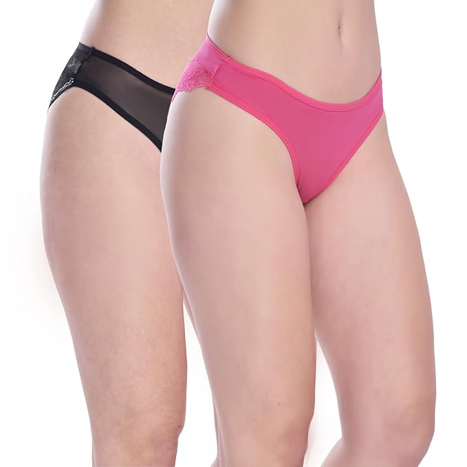 Women Transparent Lace Bikini Set - Pack of 2, NikkiandNaomi