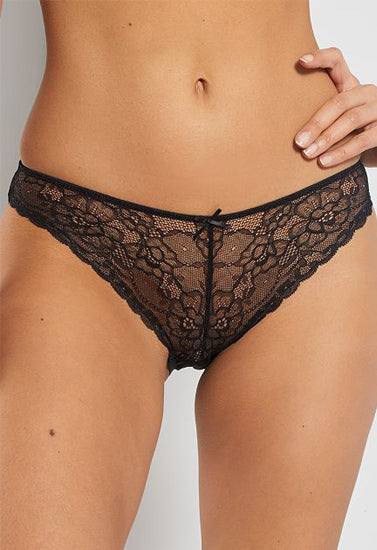 Black See Through Fishnet Lace Brief, NikkiandNaomi