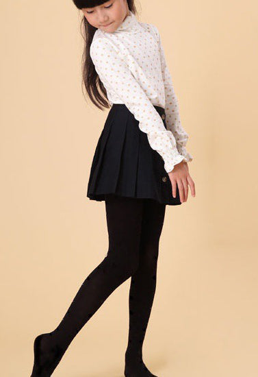 Black Stretch Tights Girls Kid Pantyhose, NikkiandNaomi