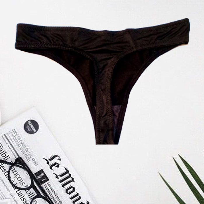 Black Super Sensational Stretch Thong, NikkiandNaomi