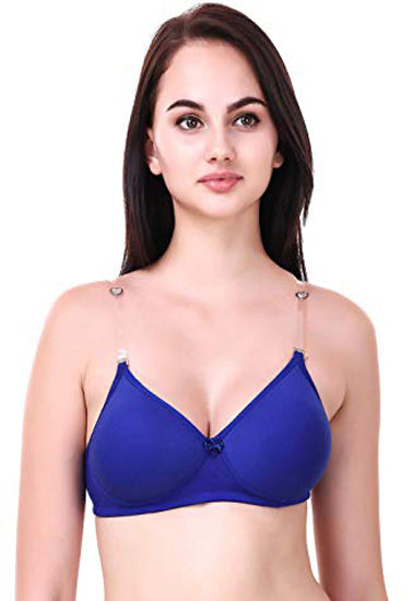 Blue Transparent Strap Bra, NikkiandNaomi
