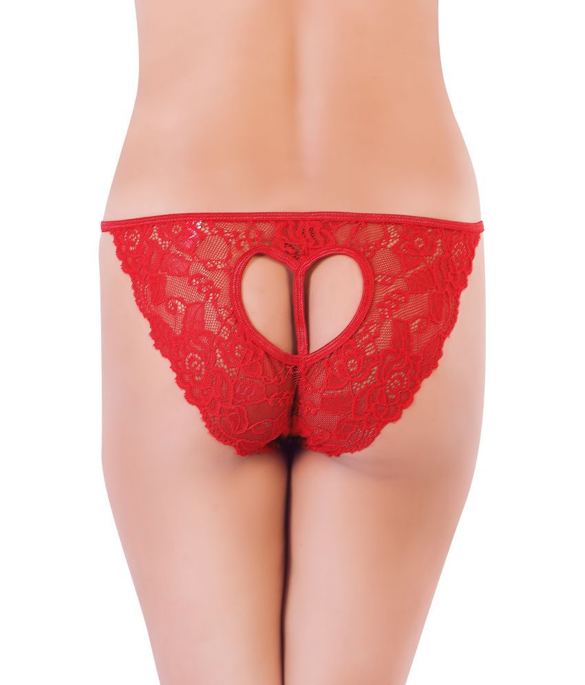 Beautiful Lace Red Women's Cheekies (Pack of 1), NikkiandNaomi