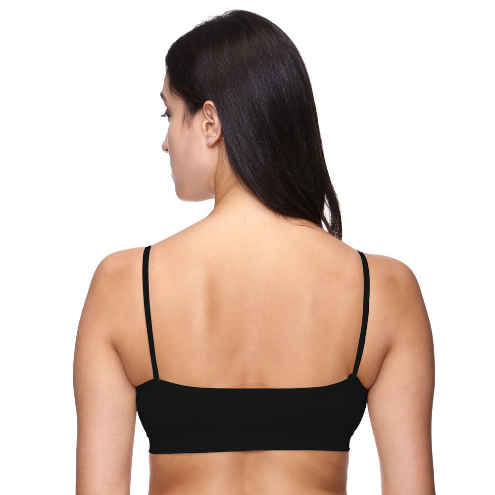 Very Smart &amp; Sexy Black Thin Straps Sports Bra, NikkiandNaomi
