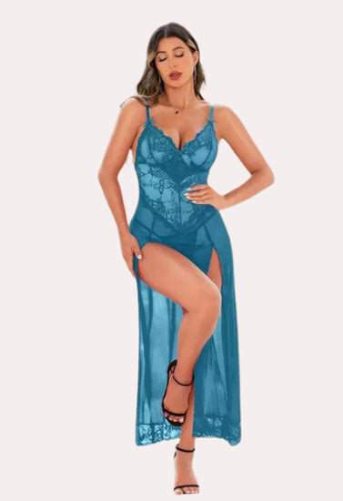 Chic Women's Babydoll Lingerie in Blue, NikkiandNaomi