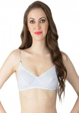 Classic White Transparent Strap Bra, NikkiandNaomi