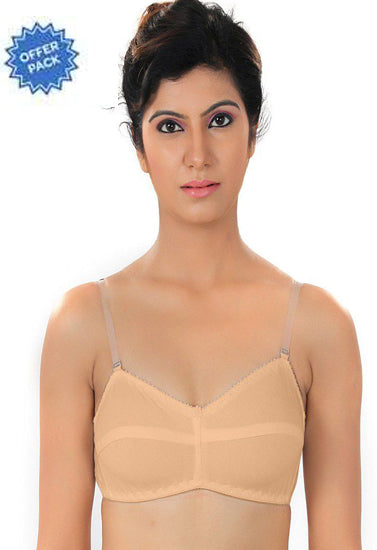 Cool Creamy Transparent Strap Bra (pack of 2), NikkiandNaomi