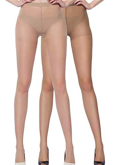 Cream &amp;amp; Brown pantimedias de mujer brillantes para uso diario pack de 2