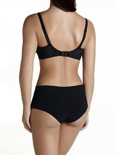 Dashing Black Plunge T-Shirt Bra Boyshorts Set, NikkiandNaomi