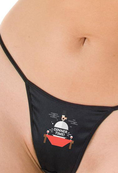 Dinner Time Printed G String Thong, NikkiandNaomi