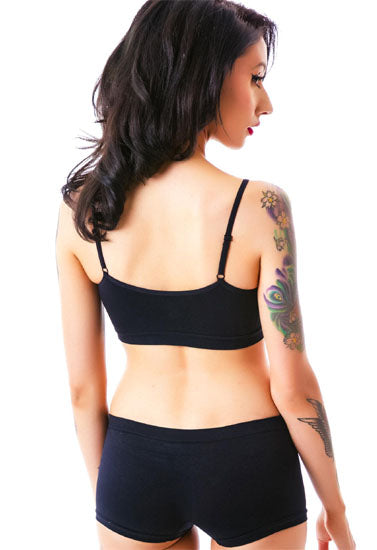 Sporty Spaghetti Strap Sports Bra Matching Boyshorts, NikkiandNaomi