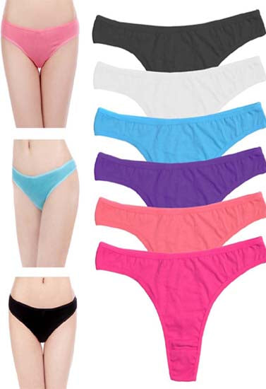 Assorted Low Rise Bikini Thong Panty(Pack of 5), NikkiandNaomi