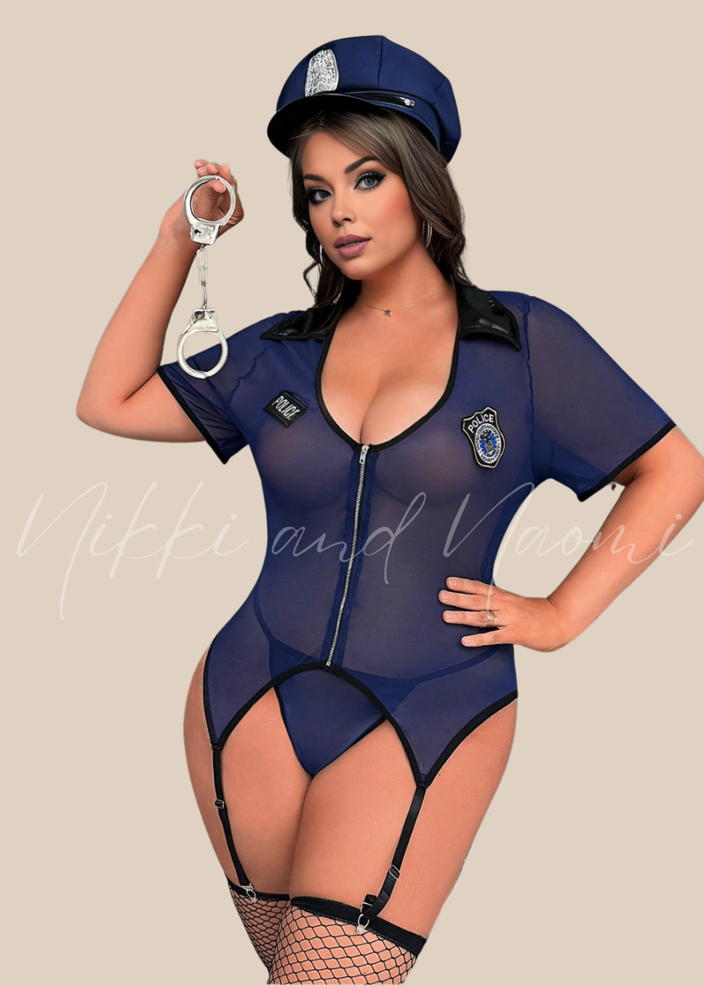 Fantasy Costume 5-Piece Sexy Plus Size Cosplay Police Officer Set