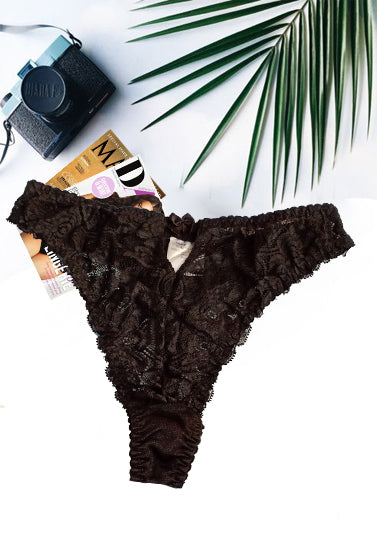 Front Keyhole High Waist Lace Thong Panty, NikkiandNaomi