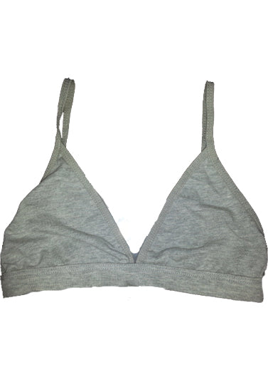 Grey Cotton Triangle Pull Over Sports Bra, NikkiandNaomi