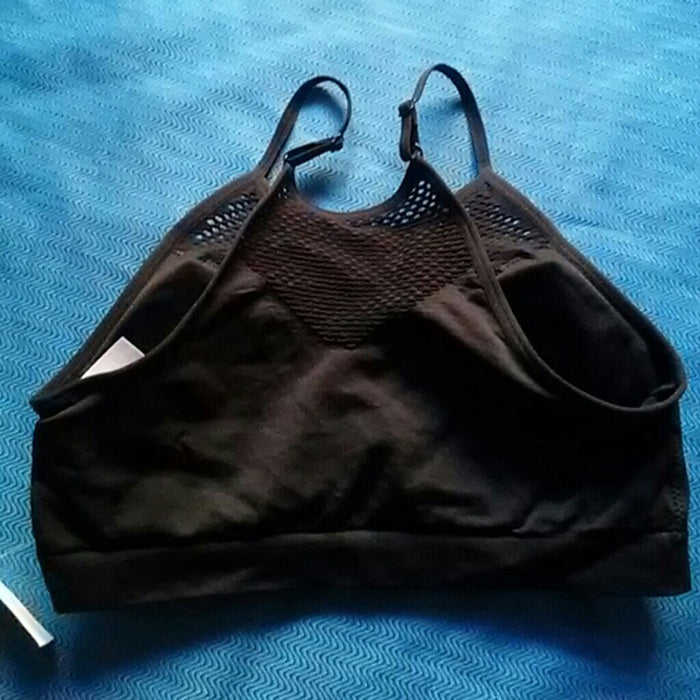 Ladies Fishnet Cut High Neck Black Cami Bra, NikkiandNaomi