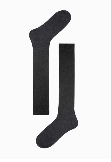 Le Bourget Black Hi-Socks unisex Western calcetines para botas sin costuras, paquete de 2