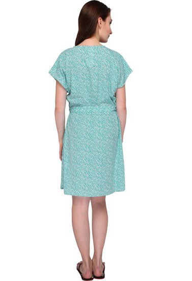 Light Green Half Sleeves One Piece Beach Dress, NikkiandNaomi