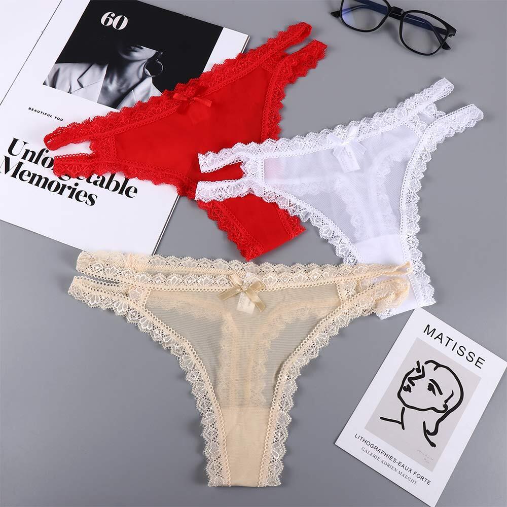 Women's Hollow Lace Thongs Brief Underwear, NikkiandNaomi