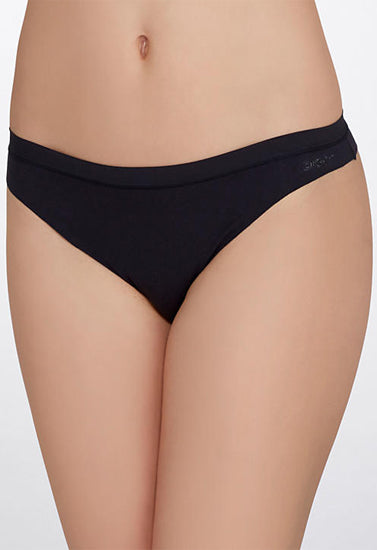 Black Stretchy Soft Cotton Thong, NikkiandNaomi