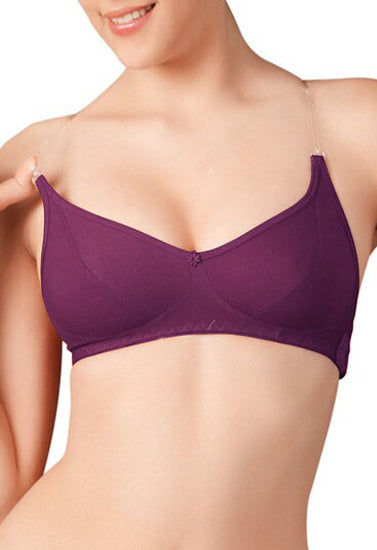 Native purple Transparent Strap Bra, NikkiandNaomi