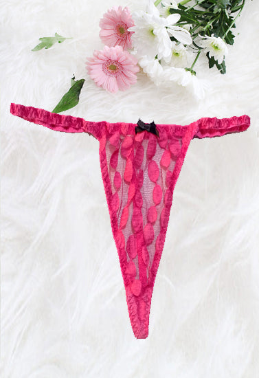 New Sheer Net Mesh Pink G-String, NikkiandNaomi