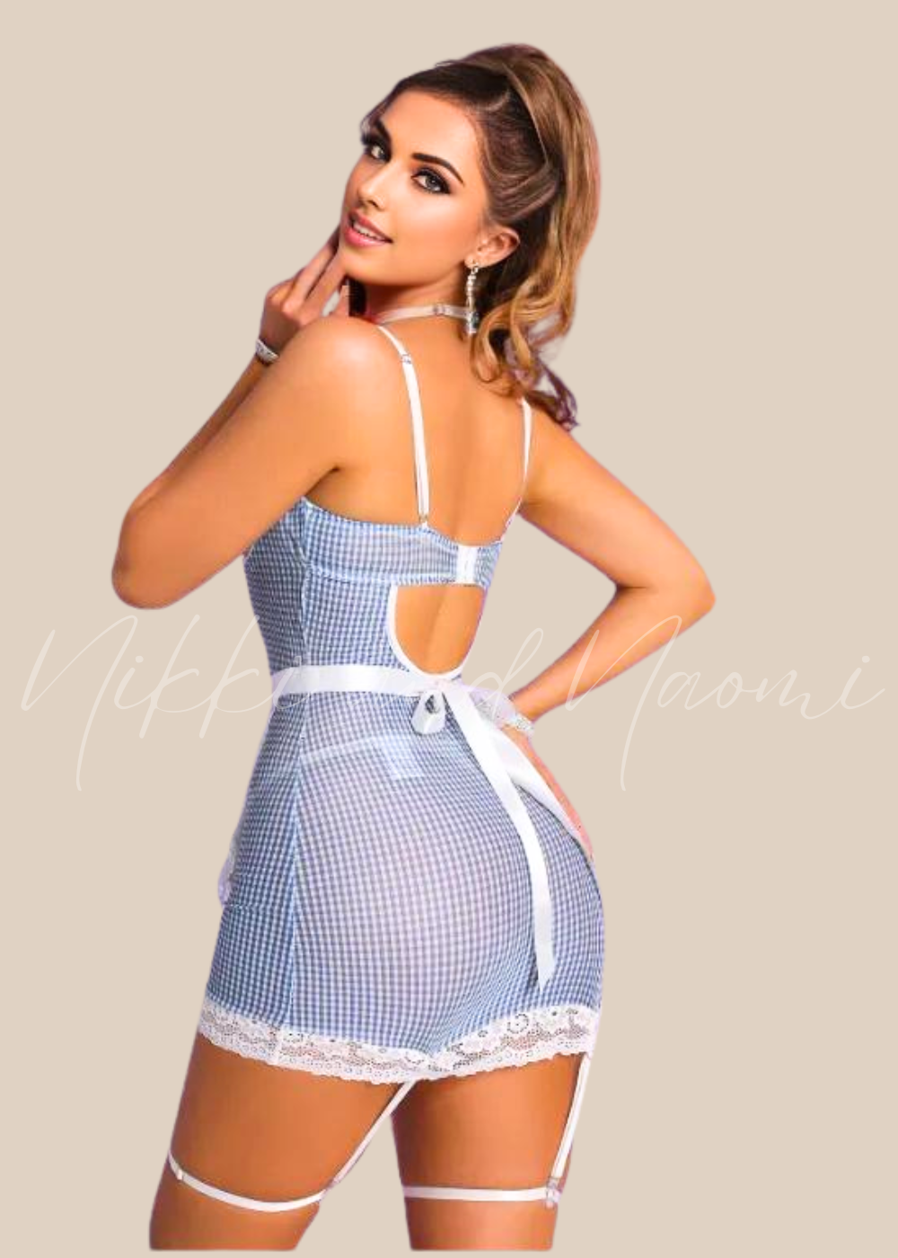 Countryside maid plaid costume for women by Nikki