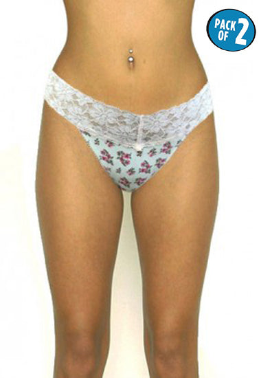 V Lace Thong Panty In L Size (Pack of 2), NikkiandNaomi