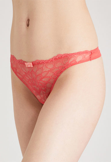 Dream Spotlight Coral Fishnet Lace Thong, NikkiandNaomi