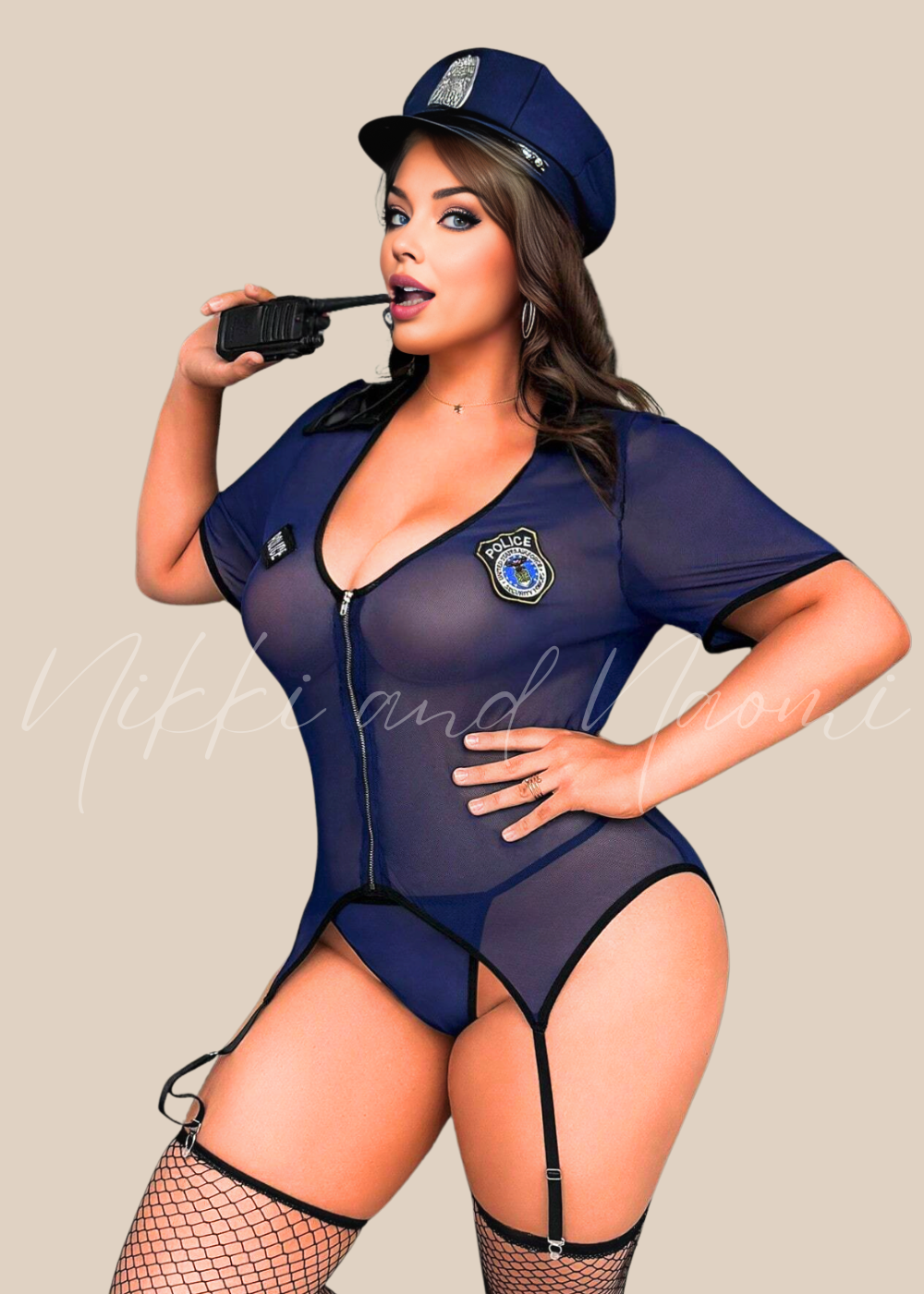 Fantasy Costume 5-Piece Sexy Plus Size Cosplay Police Officer Set