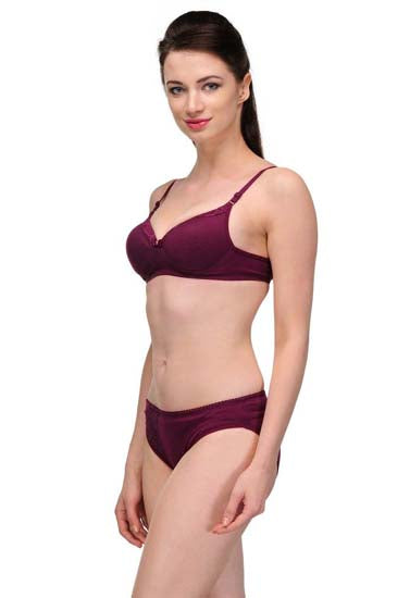 "Pure" Cotton Purple Bra Panty Set,,NikkiandNaomi