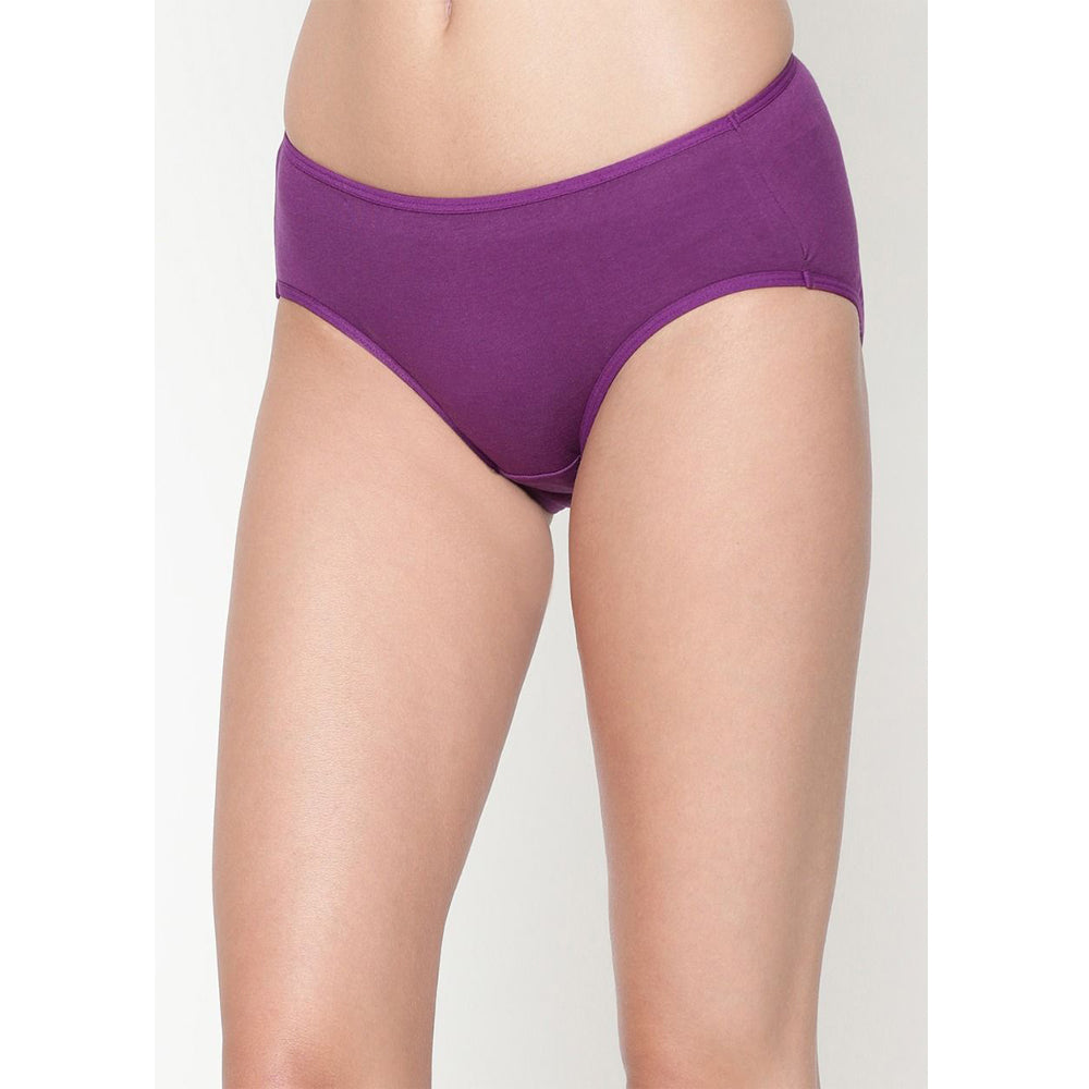Comfy Beauty Stretchy Waist Women&#39;s Plus Size Purple Cotton Panties(Pack of 2), NikkiandNaomi