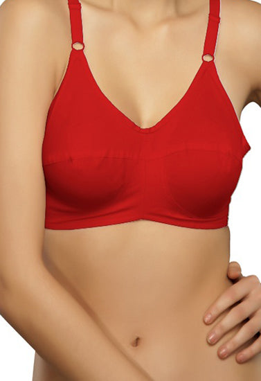 Attractive Red Comfort Soft Everyday Bra, NikkiandNaomi