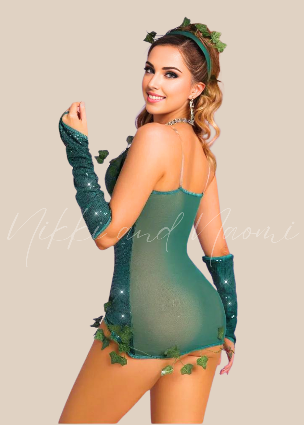 4-Piece Green Cosplay Costume