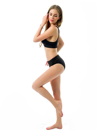 Sexy Black Tank Top Bikini Bottom Set, NikkiandNaomi