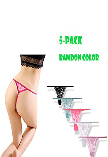 Sexy G-String Thong Panty Underwear Pack of 5, NikkiandNaomi