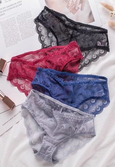 Sexy Sheer Lace Bikini Brief Undies (Pack of 4), NikkiandNaomi