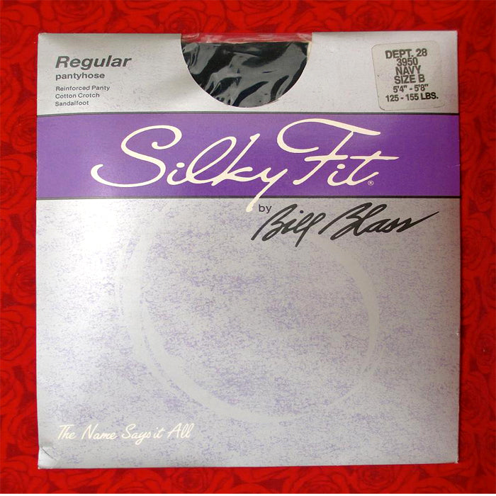 Silky Fit Fashion Hosiery Navy Blue Pantyhose, NikkiandNaomi