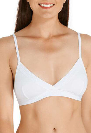 Smart White Thin Straps Sports Bra, NikkiandNaomi